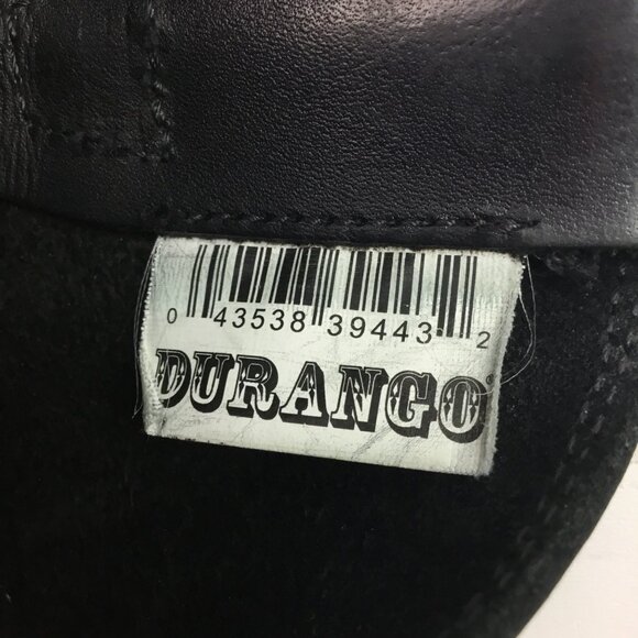 Vintage Durango Mens 11" Harness Boot Size 9.5EE Western Black Leather Square To - Picture 12 of 13